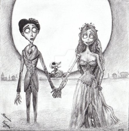 Рисунок труп невесты тим Бертон