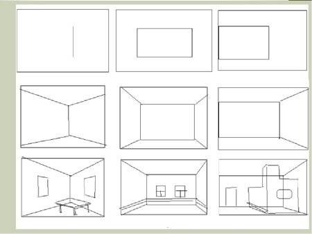 Поэтапное рисование комнаты