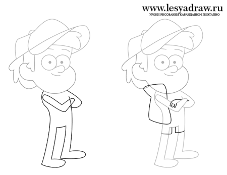 Срисовка Диппера из Гравити Фолз