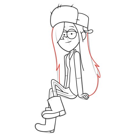 Раскраска Мейбл из Гравити Фолз