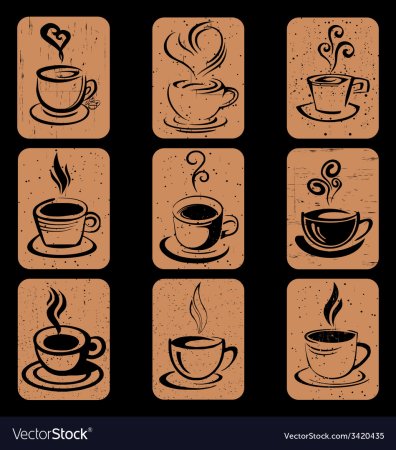 Атрибуты кофе вектор