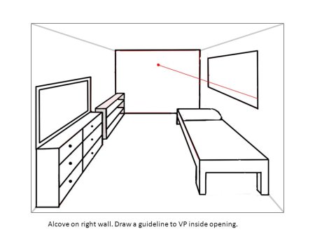 Рисунок комнаты с боку