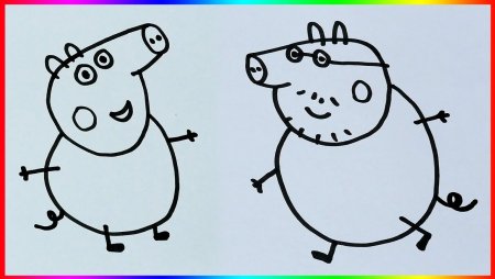 Свинка Пеппа рисунок легко