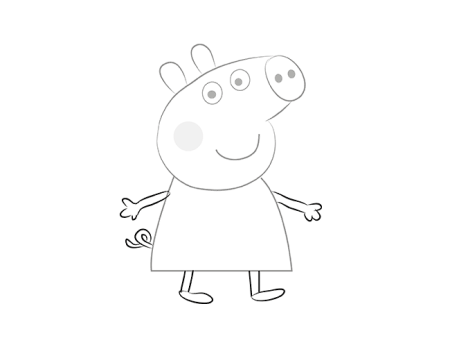 Нарисовать Свинка Пеппа из мультика