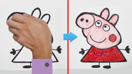 Свинка Пеппа рисование