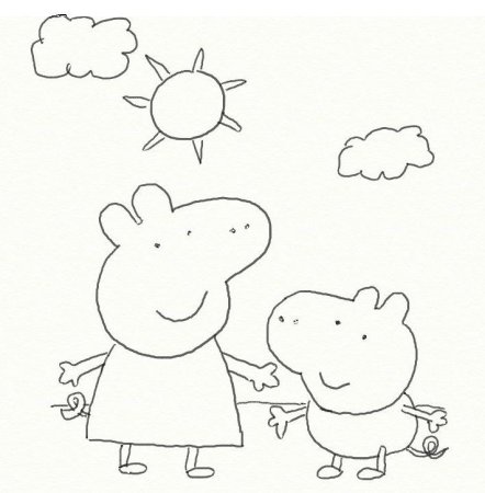 Пеппа рисунок красками