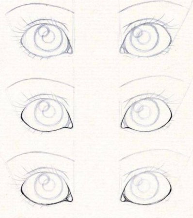 Глаз пошагово карандашом