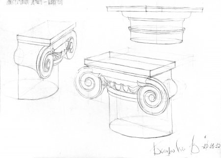 Ионическая Капитель рисунок построение