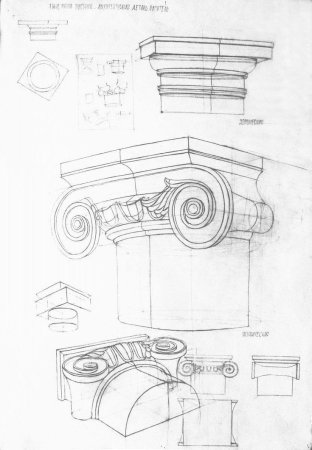 Капитель Ионического ордера построение