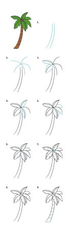 Поэтапный рисунок пальмы