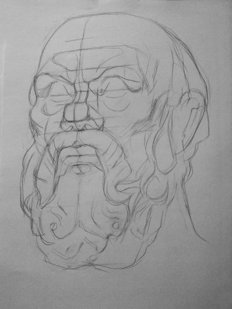 Сократ голова гипсовая МАРХИ