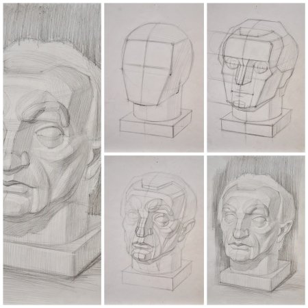 Сократ голова гипсовая МАРХИ