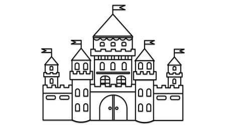 Замок трафарет цветной