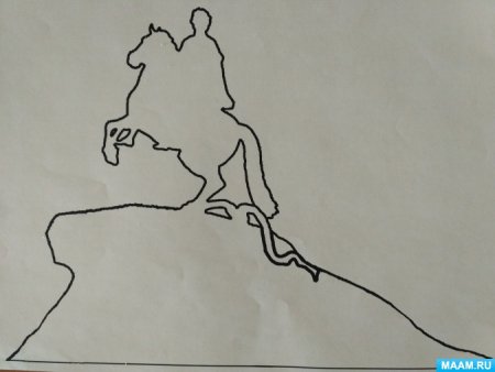 Медный всадник памятник в Санкт-Петербурге контуры