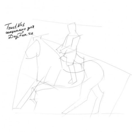 Всадник на коне поэтапно