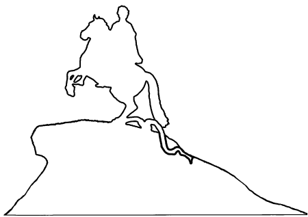 Медный всадник памятник в Санкт-Петербурге контуры