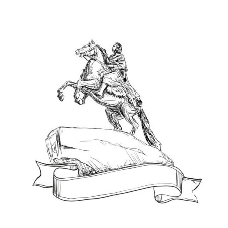 Медный всадник памятник в Санкт-Петербурге рисунок