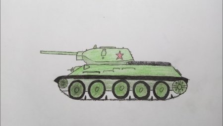 Нарисовать танк т-34