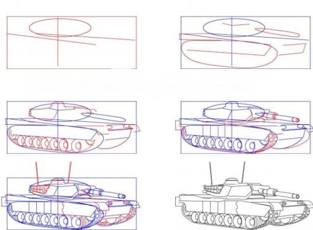 Танк т-34 рисунок поэтапно