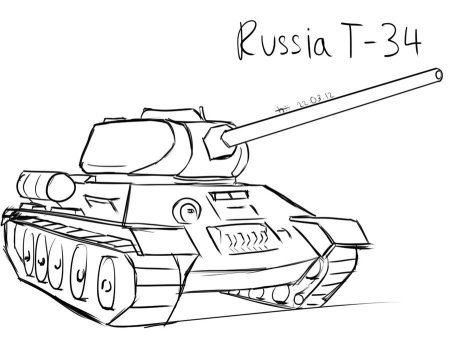 Танк т-34 рисунок