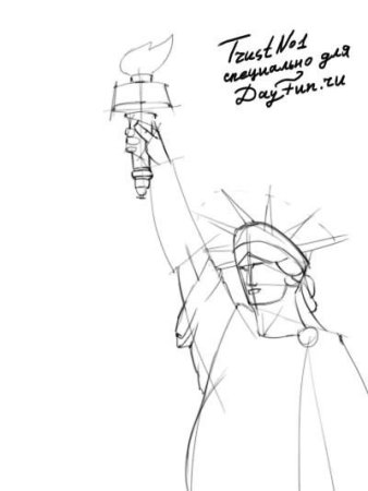 Статуя Свободы - шаблон трафарет для 3Д ручки