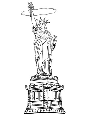Статуя свободы США раскраска