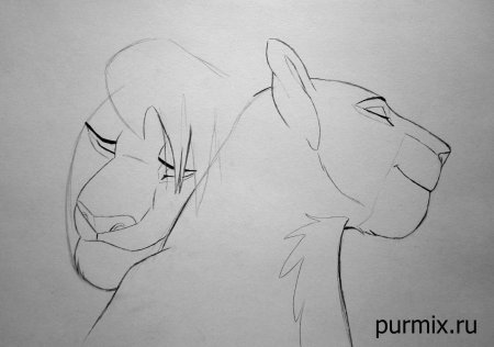 Рисование Лев Симба лицо карандаш легко