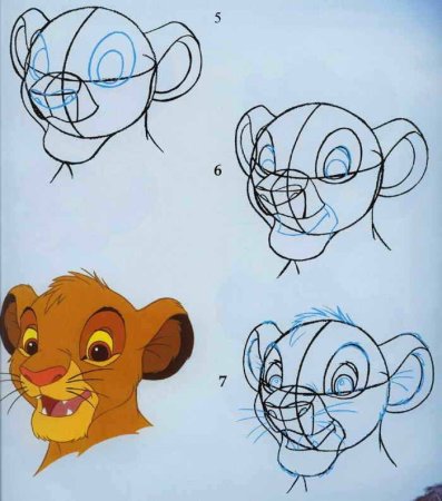 Симба Король Лев рисунок поэтапно