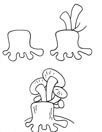 Как рисовать гриб Лисичка