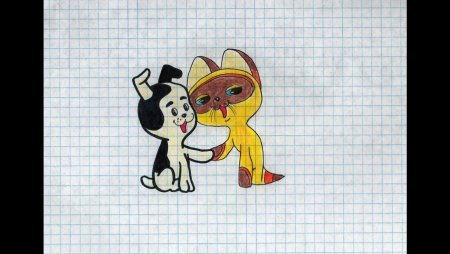 Котенок Гав карандашом
