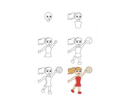 Поэтапное рисование спортсмена