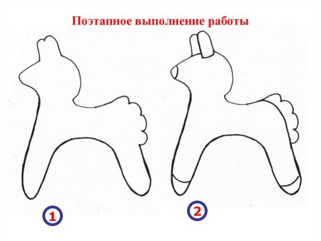 Дымковская лошадка трафарет