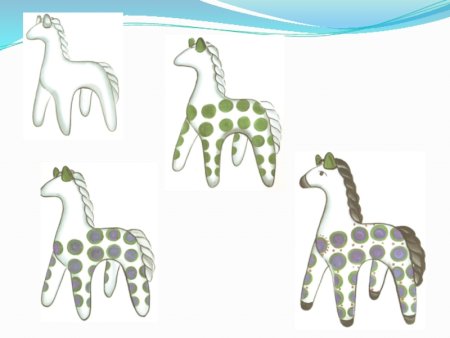 Этапы росписи дымковского коня