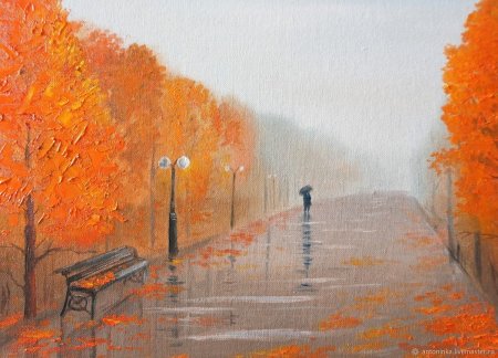 Осенний пейзаж пастелью