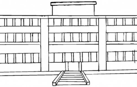 Раскраска школа здание школы