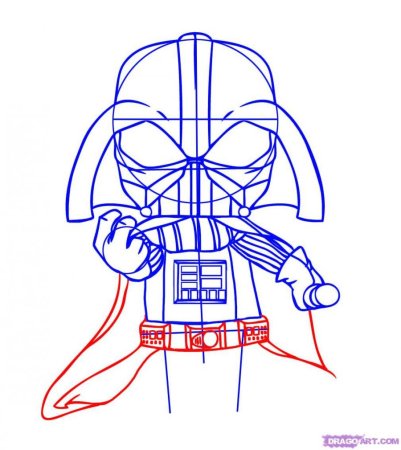 Нарисовать Дарта Вейдера поэтапно