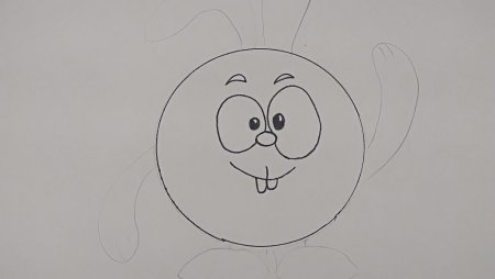 Нарисовать Кроша из смешариков поэтапно