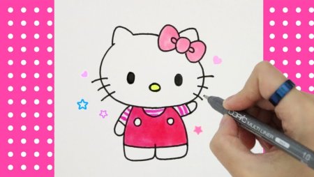 Хелло Китти рисунок карандашом