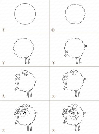 Как нарисовать Бараша из смешариков поэтапно