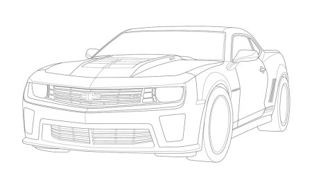 Шевроле Камаро нарисовать карандашом