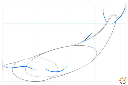 Как нарисовать синего кита легко и просто