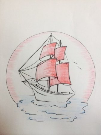 Корабль для срисовки легко