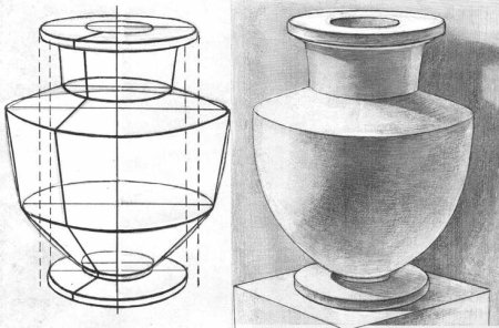 Построение гипсовой вазы