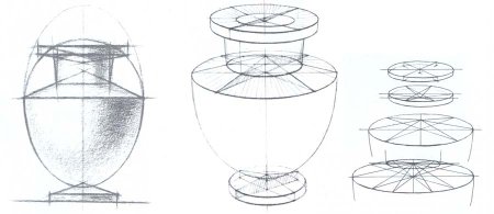 Гипсовая ваза Академический рисунок построение