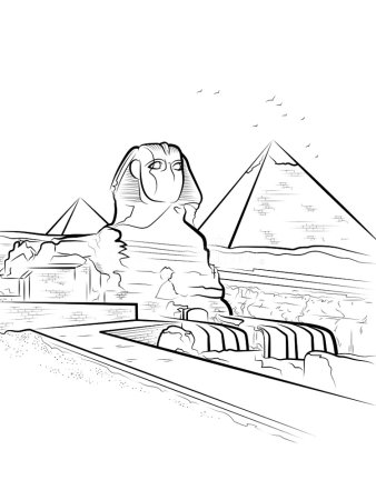 Пирамида сфинкс Египет вектор