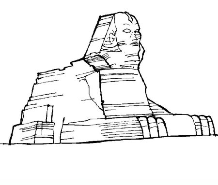 Сфинкс статуя в Египте рисунок