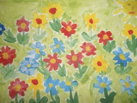Цветочная поляна рисунок поэтапно (45 фото)