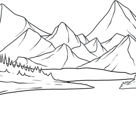 Горы для срисовки карандашом