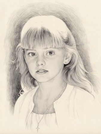 Портрет девочки карандашом