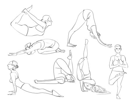 Позы йоги для рисования